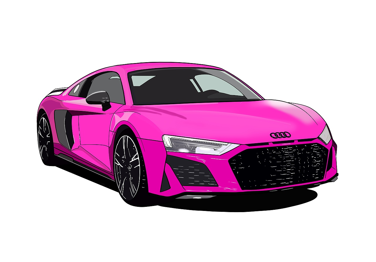 汽车手绘 奥迪R8（图ZMjQ3MDM4Mzky） - 创作习作 - 站酷设计师拿画笔的APE原创素材 - 站酷ZCOOL