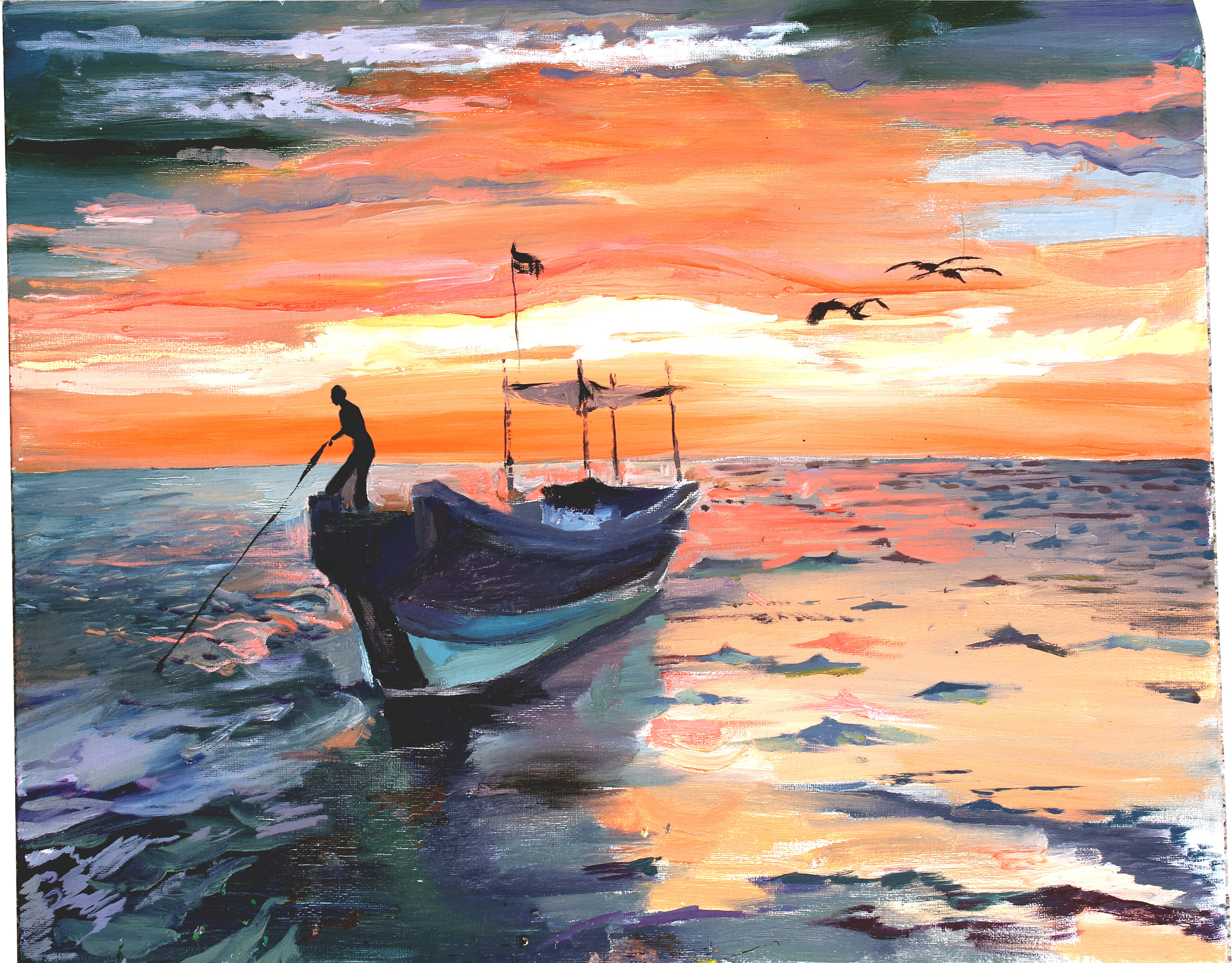 王起作品，关于海的油画创作过程|纯艺术|绘画|wangqimac - 原创作品 - 站酷 (ZCOOL)