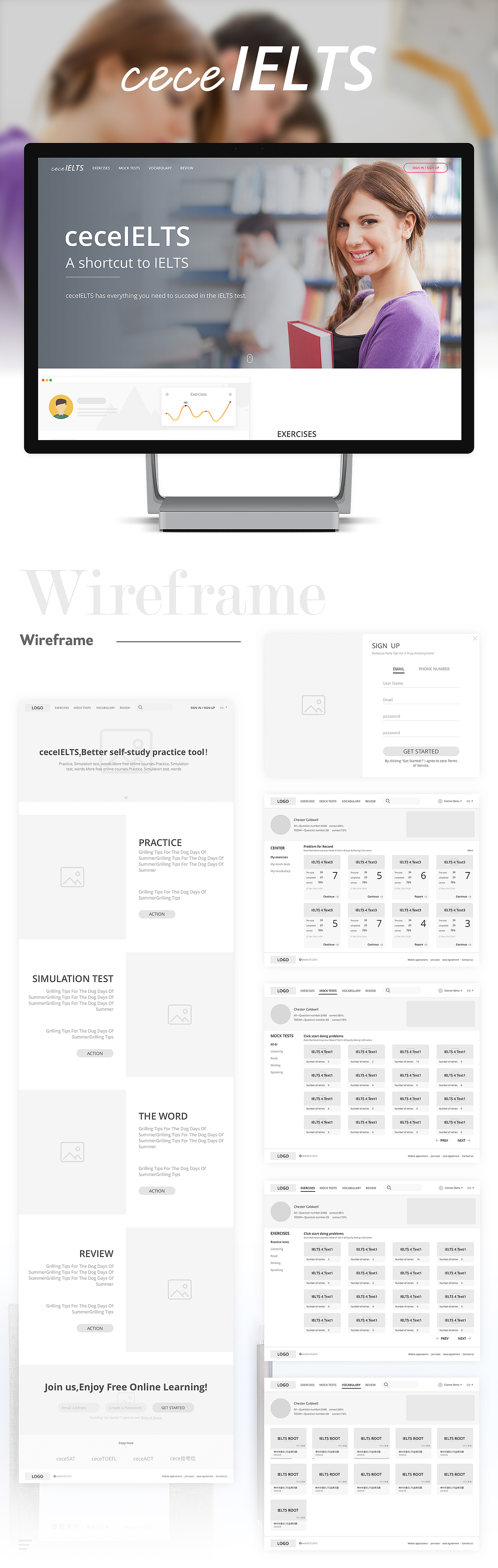 ceceIELTS-留学雅思自主学习平台V1.0（图ZNzQxNjgzODg=） - 企业官网 - 站酷设计师Angela丶Rhythm原创素材 - 站酷ZCOOL