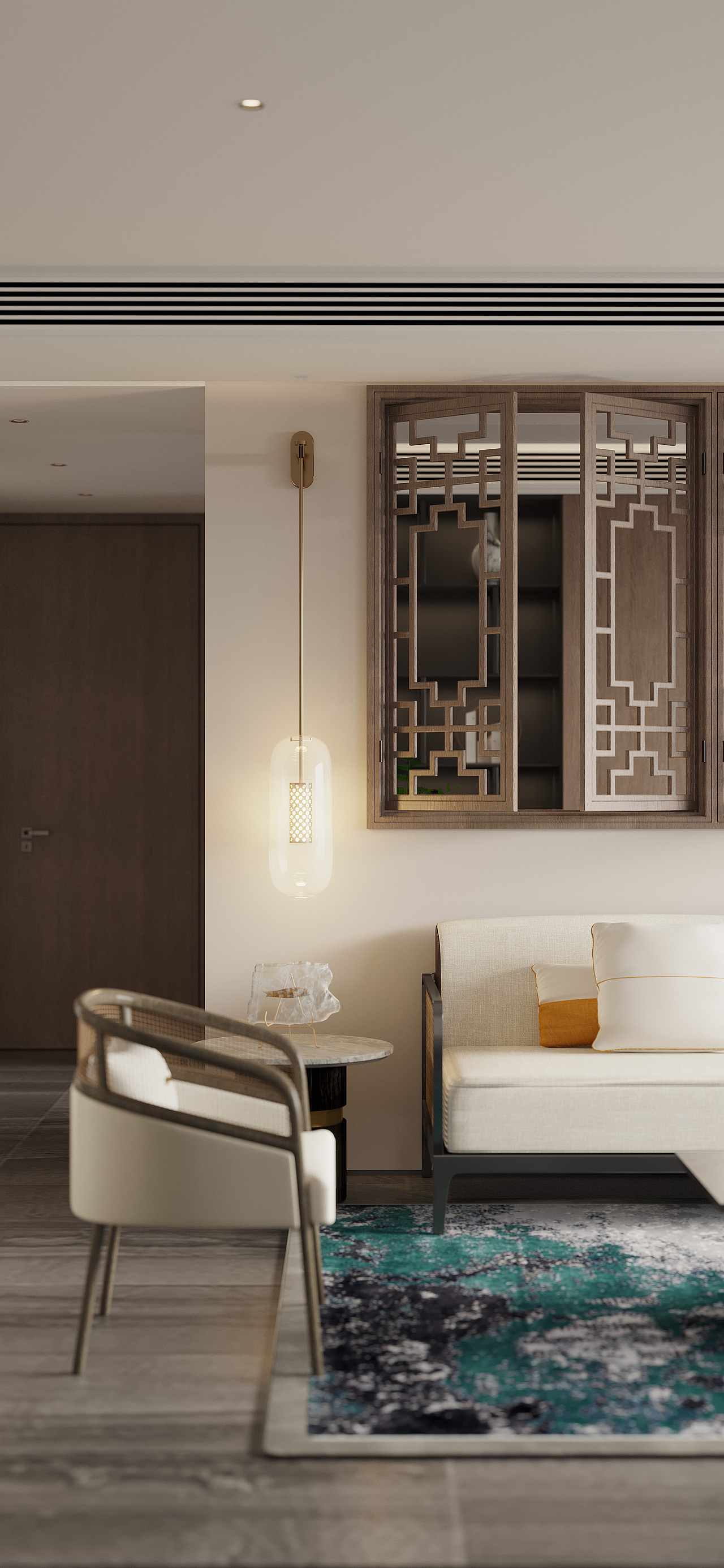 新中式客餐厅（图ZMjkzMzg4NTI4） - 家装设计 - 站酷设计师Likx001原创素材 - 站酷ZCOOL