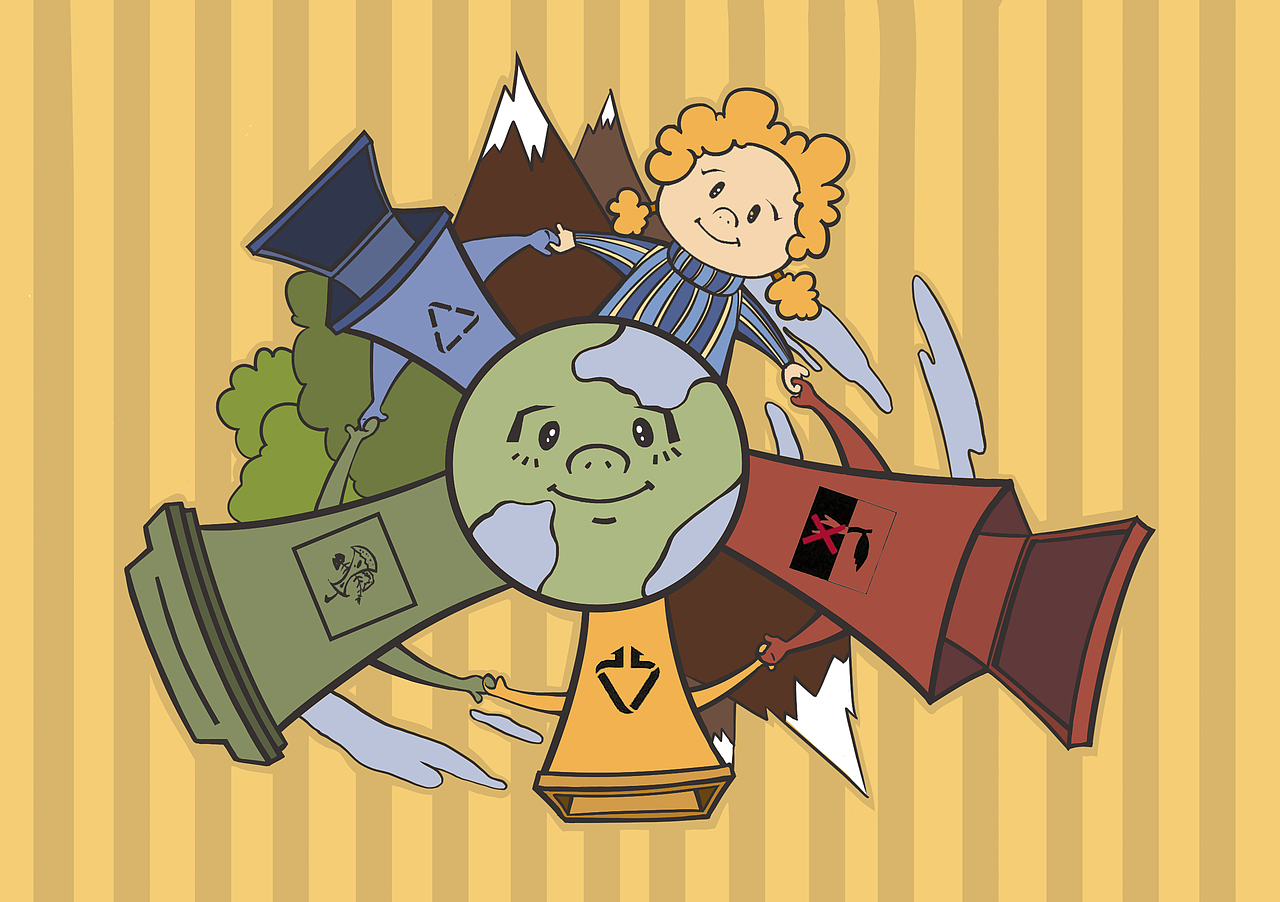 儿童插画设计"社区垃圾分类"