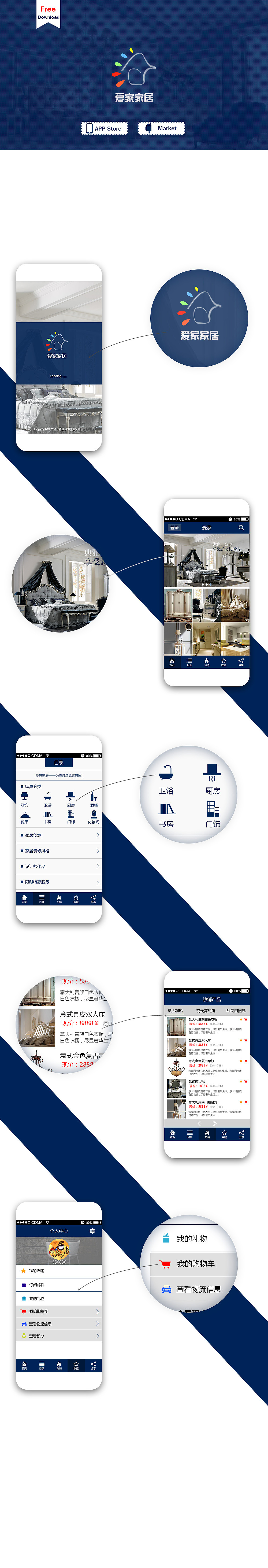 家居APP（图ZMzQyMzQzODg=） - APP界面 - 站酷设计师茅屋里的水洼原创素材 - 站酷ZCOOL