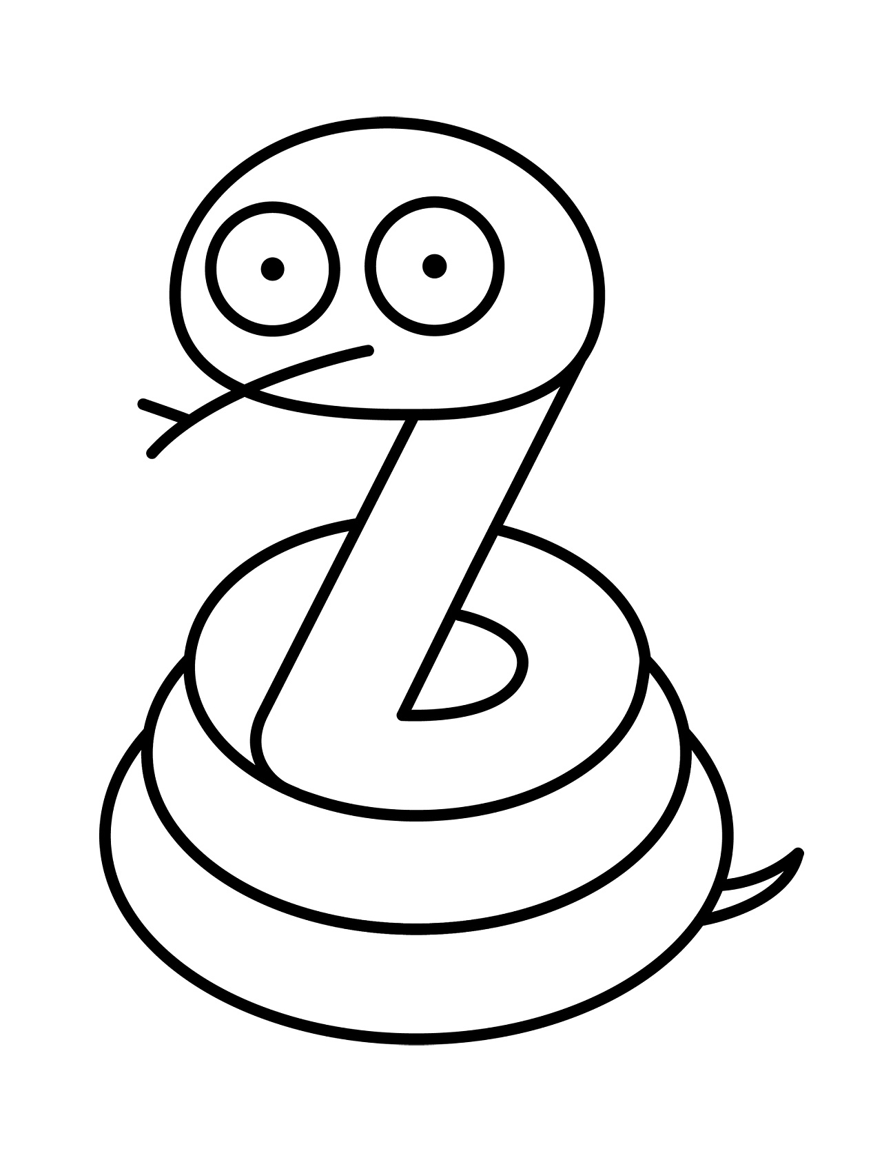 蛇简笔画简单画法图片