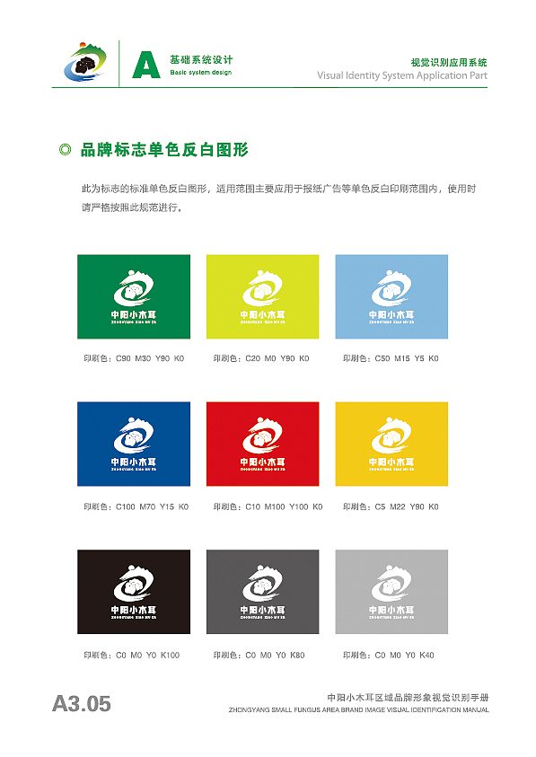中阳小木耳区域公共品牌logo及vi手册(已注册商用)