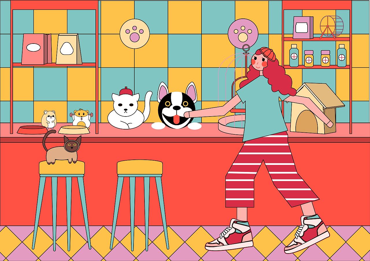宠物店|插画|创作习作|豁妲 - 原创作品 - 站酷 (zcool)
