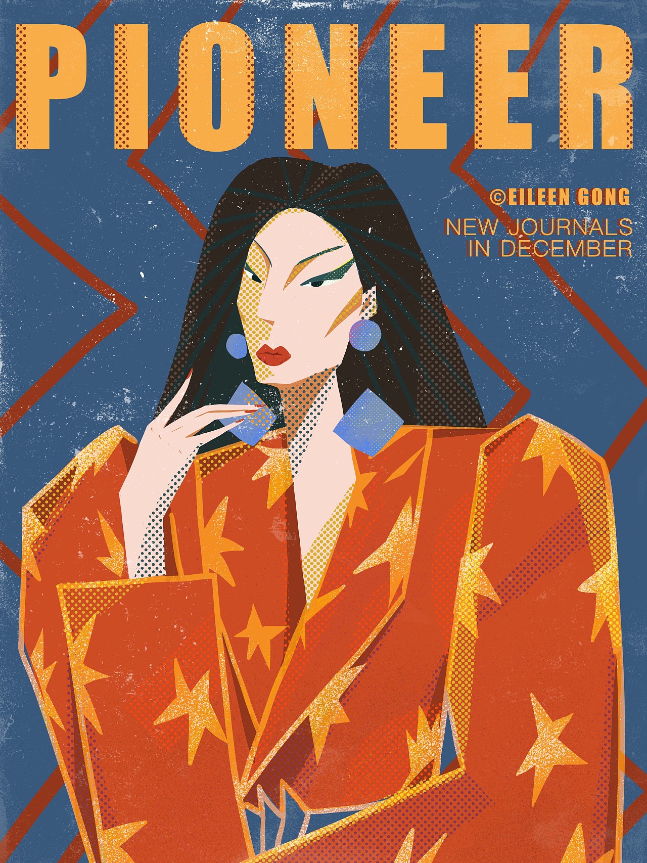 【复古人物插画】商业插画/复古杂志封面