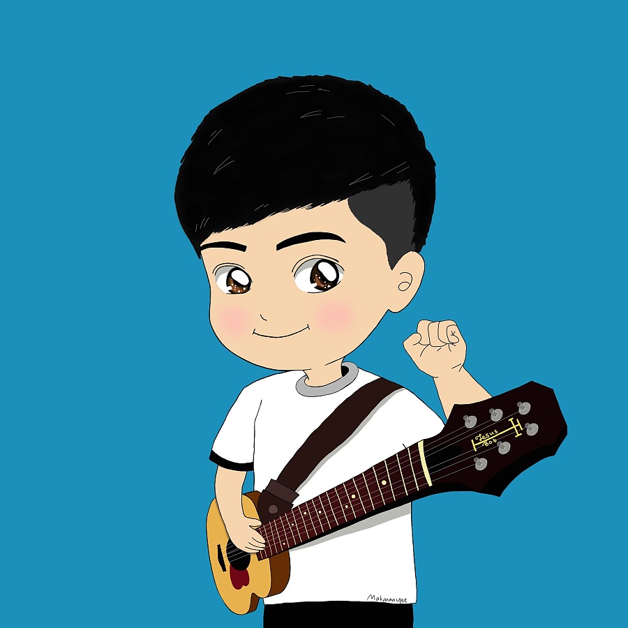 张彦博弹吉他-卡通版