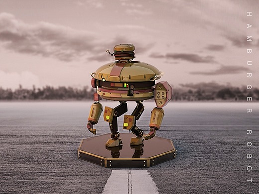 c4d汉堡机器人