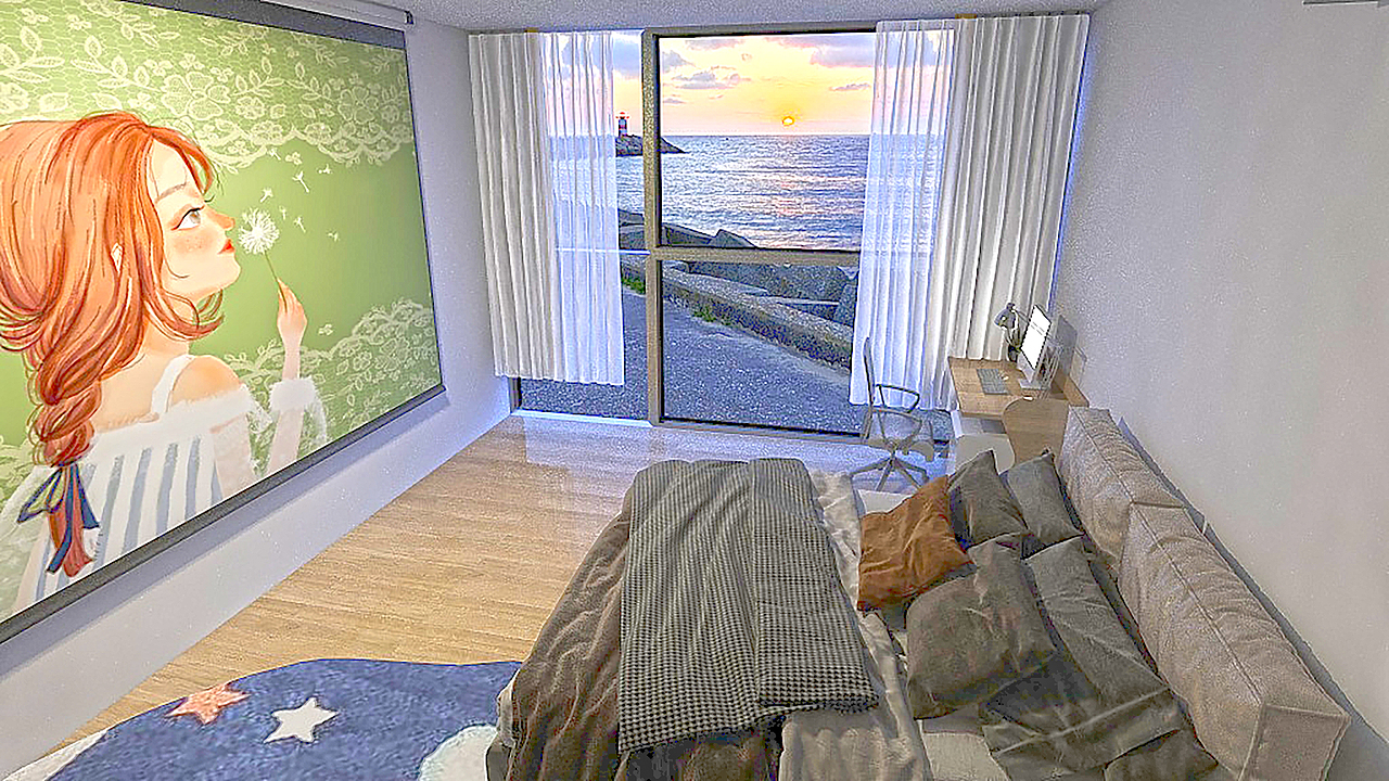 室内20m²小户型卧室渲染