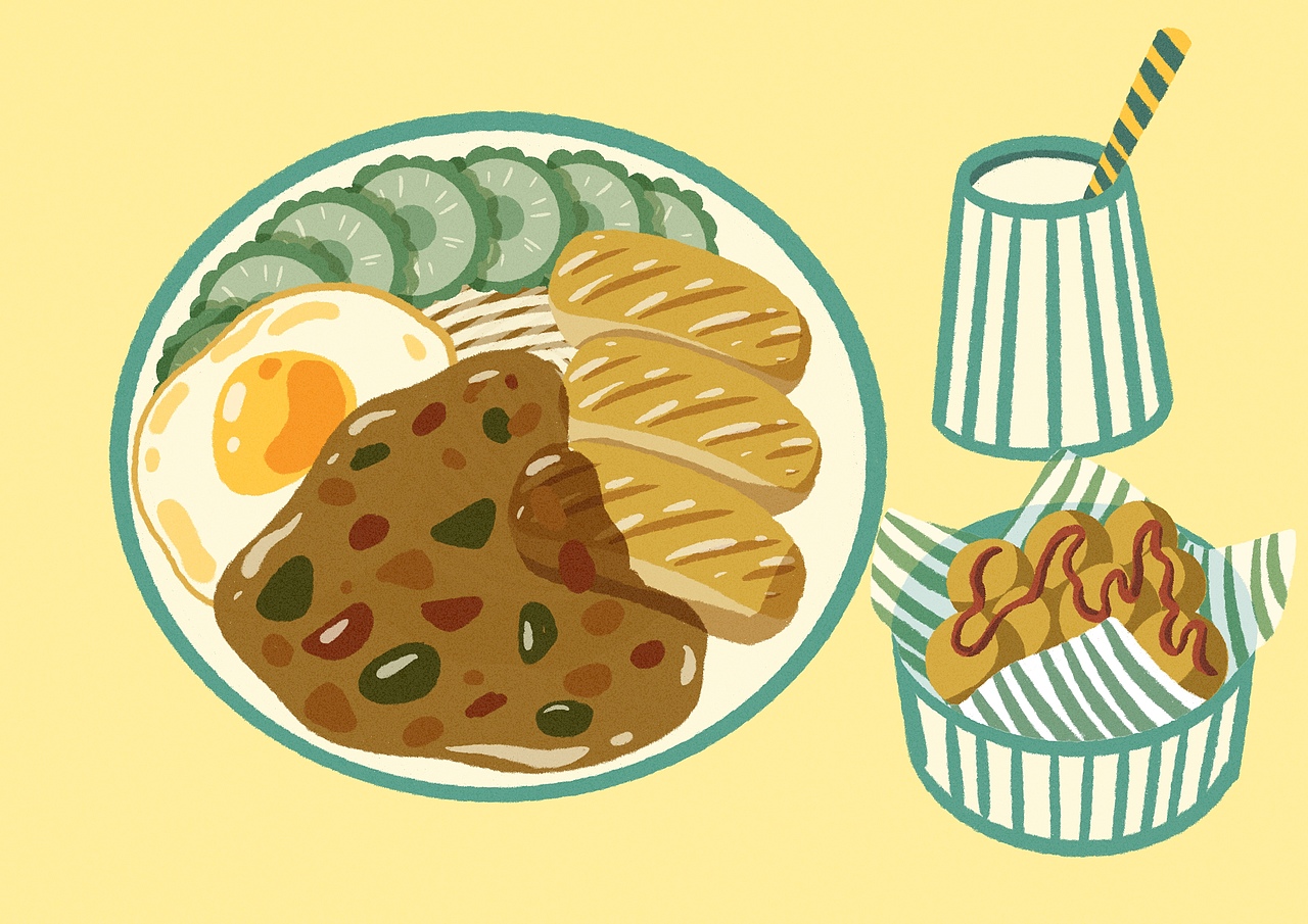 近期美食插画大集合~