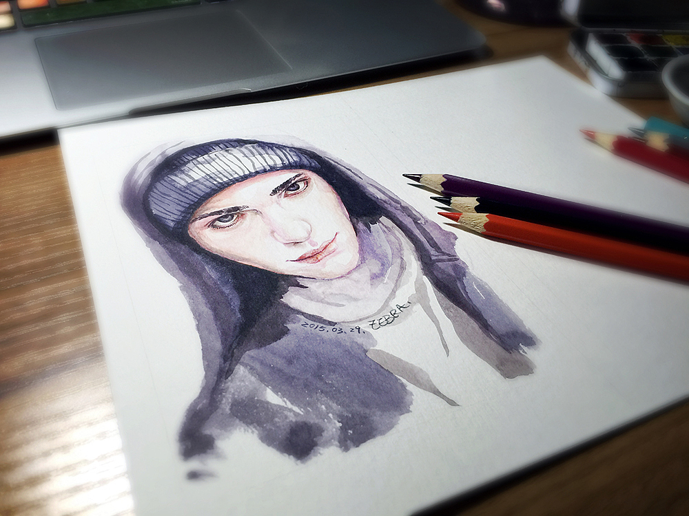 水彩人像12
