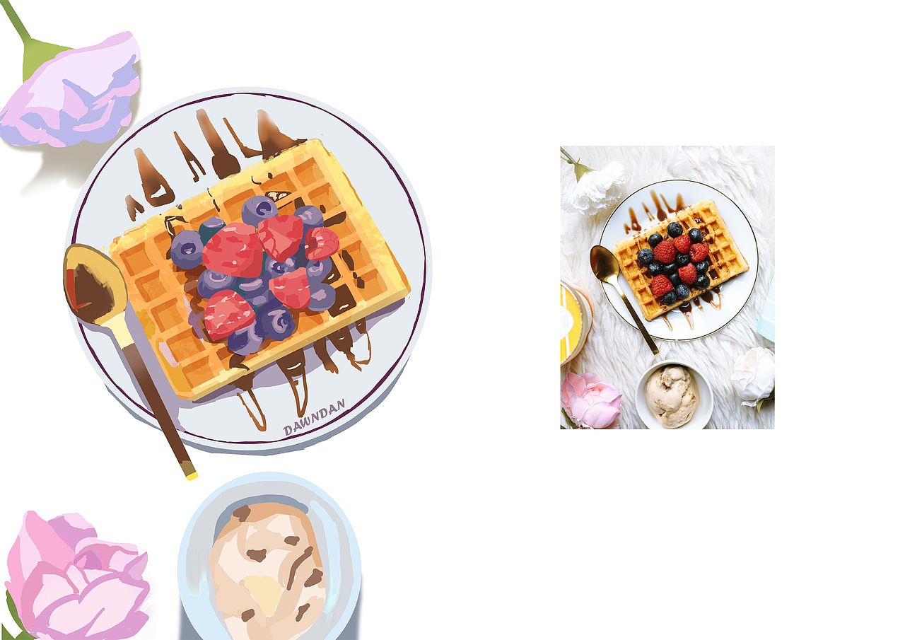 2021年8月速涂练习|食物&动物（图ZMjcxMDQ5NTcy） - 创作习作 - 站酷设计师dawndan88原创素材 - 站酷ZCOOL