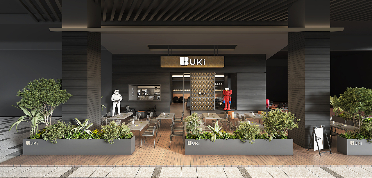 黑金搭色茶饮店