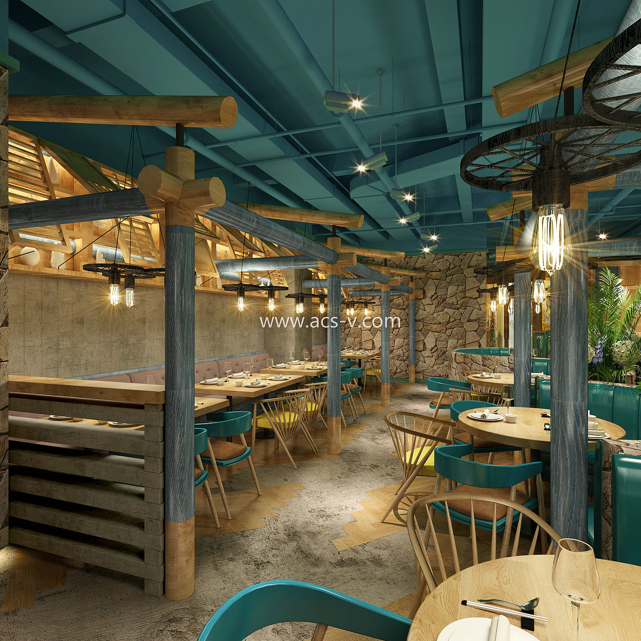 帝王蟹的美味盛宴---蟹三胖连锁主题海鲜餐厅设计