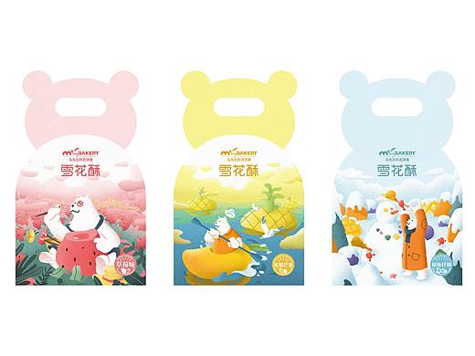 食品包装雪花酥插画设计