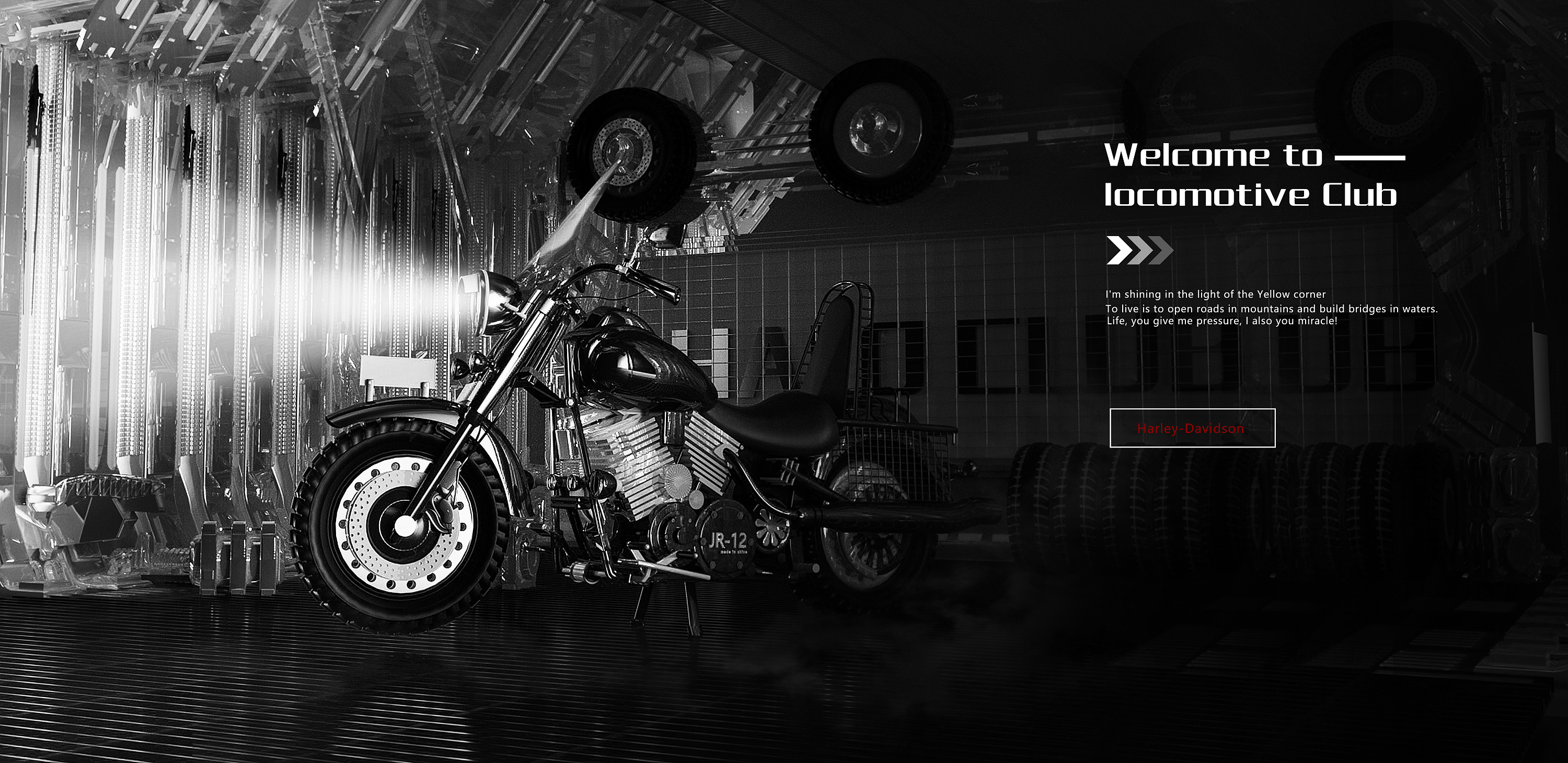 c4d哈雷摩托车建模渲染|平面|海报|井然同学 - 原创作品 - 站酷