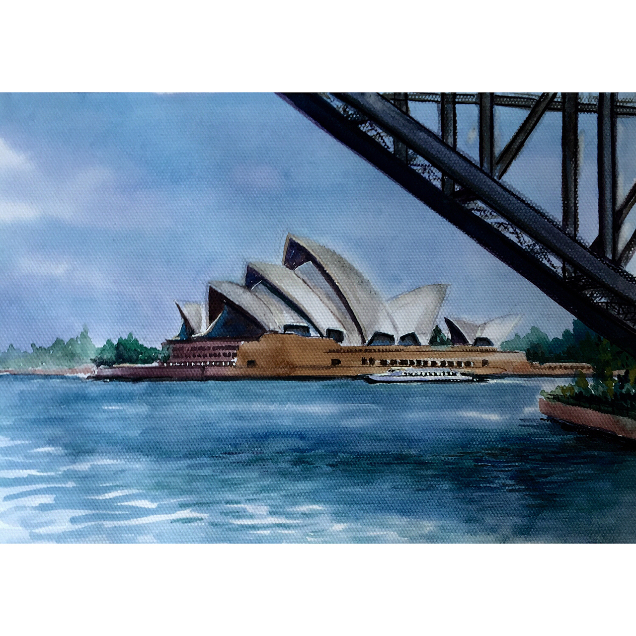前期水彩风景练习《悉尼风景一》（图ZOTAxOTUzNzY=） - 绘画 - 站酷设计师ZMXART原创素材 - 站酷ZCOOL