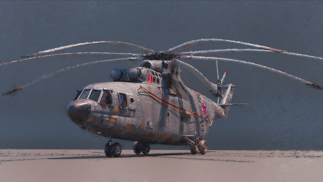 "MI-26直升机" 3D高细节模型 附带插画和制做过程
