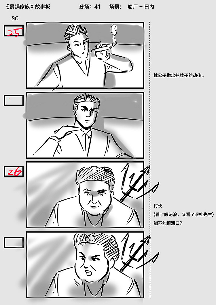 电影暴躁家族故事板分镜单场节选