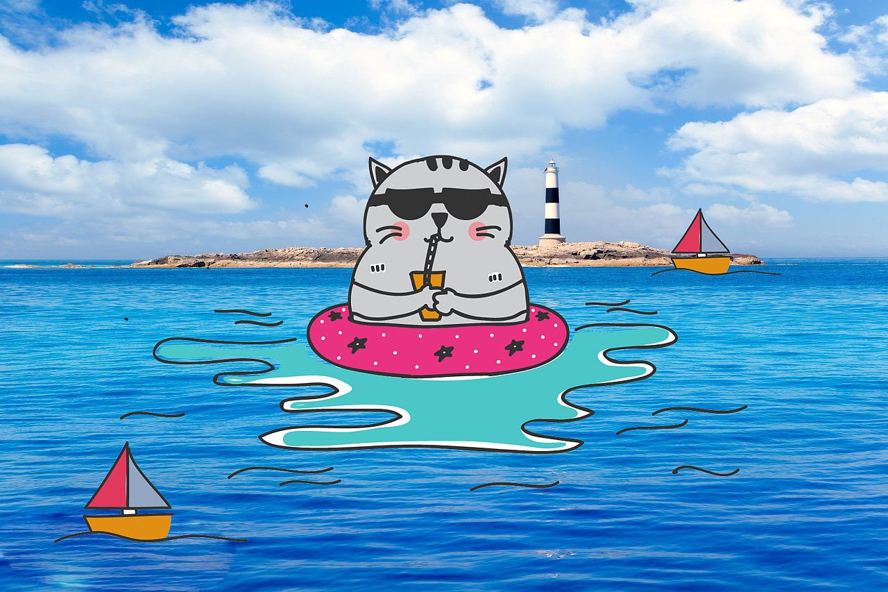 一只悠闲的猫（图ZMjA2NjQyNzYw） - 其他平面 - 站酷设计师日常想念PCY原创素材 - 站酷ZCOOL