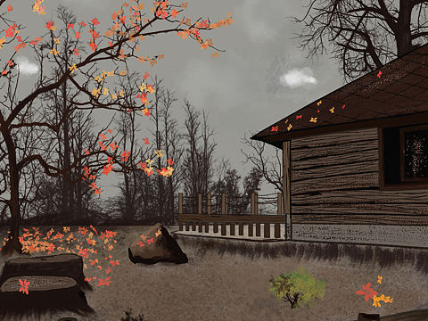 风景插画｜秋天的萧索～（个人主页-ZNjMzODk1MDQ=） - 创作习作 - 站酷设计师文经年原创素材 - 站酷ZCOOL
