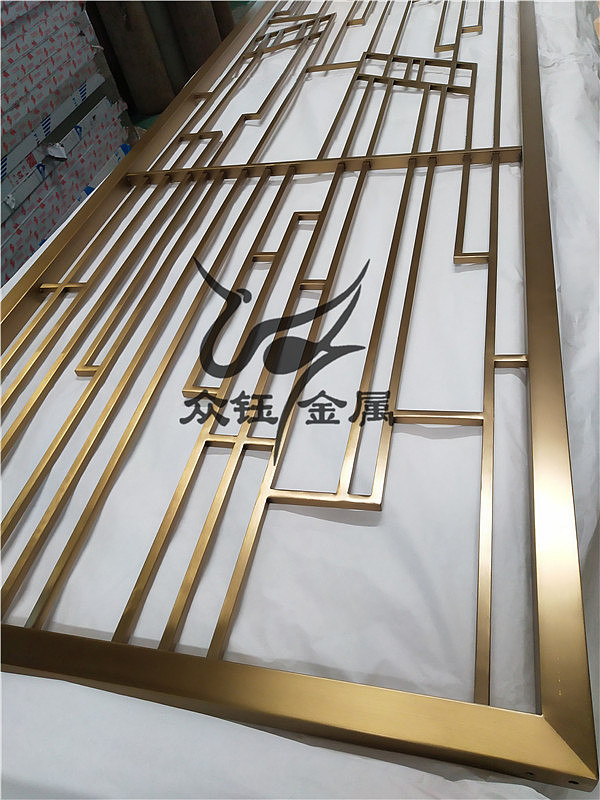 装修工程不锈钢屏风 别墅玄关酒店玫瑰金艺术隔断定制