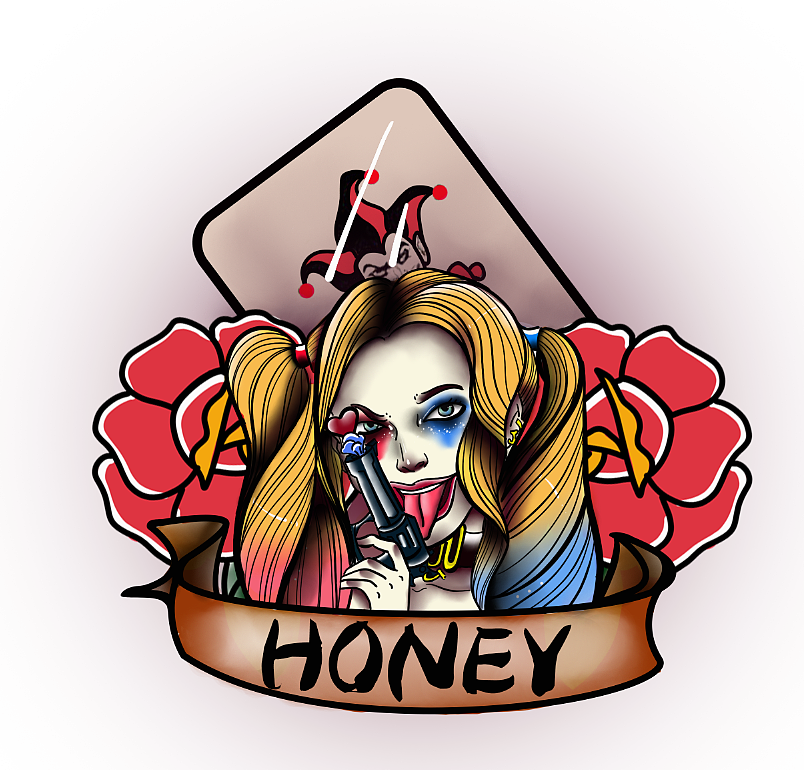 小丑女纹身稿|插画|概念设定|reborn2019 - 原创作品 - 站酷 (zcool)