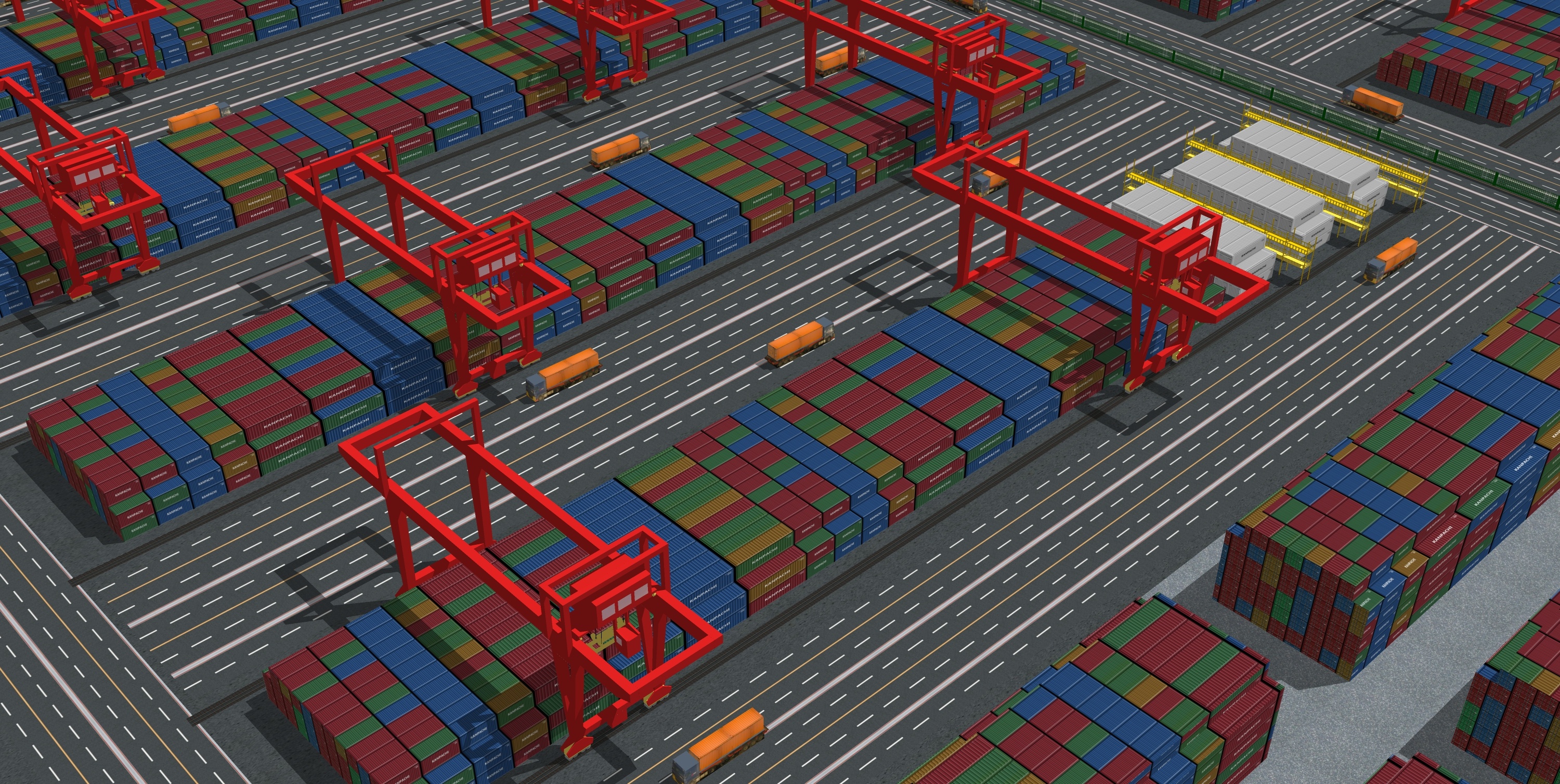 武汉港阳逻集装箱码头鸟瞰图