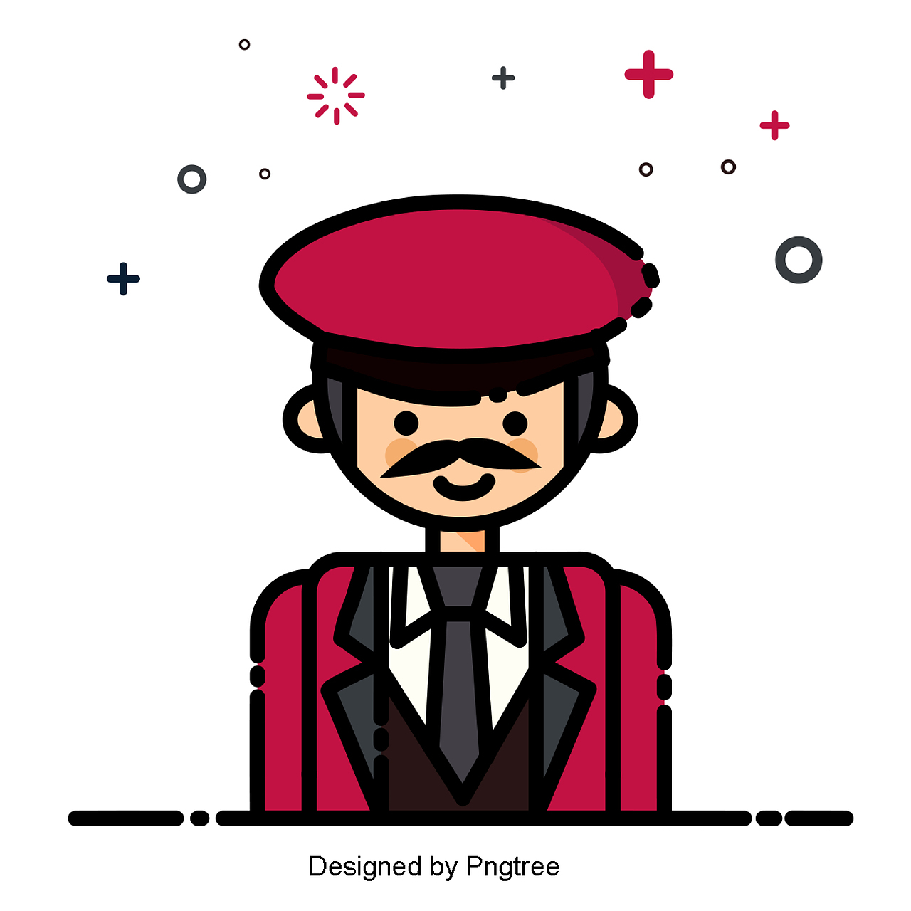 一组不同职业的线条风小图