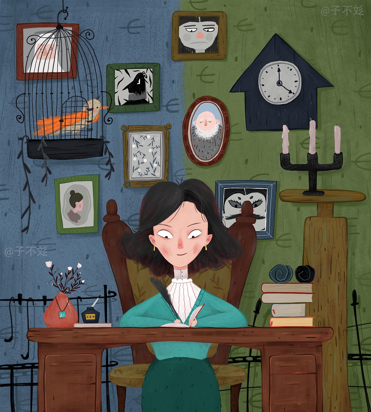 房间一角|插画|绘本|子不彣 - 原创作品 - 站酷 (zcool)