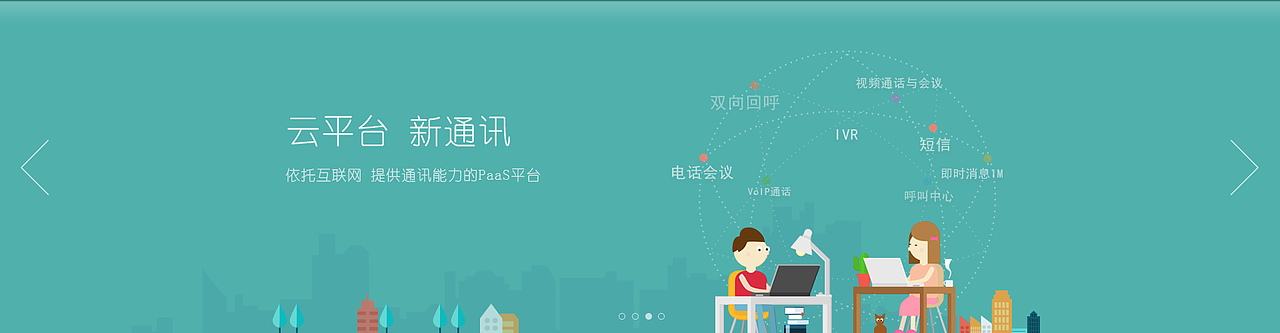 网站首页 扁平化 云 通 讯（图ZMTk0NzQ5MDg=） - 企业官网 - 站酷设计师天朗原创素材 - 站酷ZCOOL