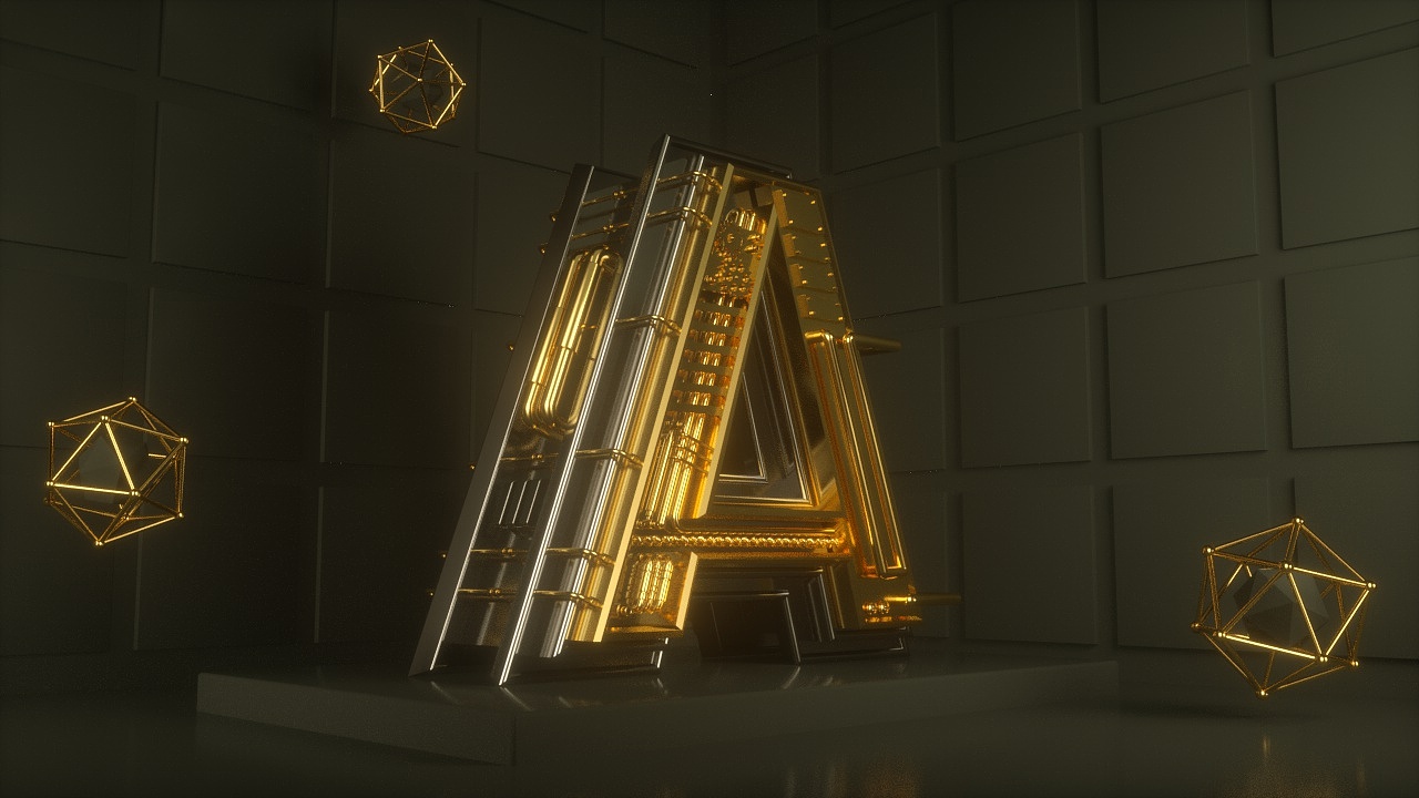 「C4D+Octane」摩登金属字母A（图ZMTM1OTk3NjQ0） - 其他三维 - 站酷设计师Qt小诺原创素材 - 站酷ZCOOL