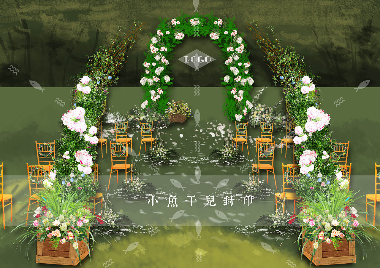 婚礼手绘效果图（图ZMTE3MjA4Mzc2） - 舞台美术 - 站酷设计师_画画的Baby原创素材 - 站酷ZCOOL