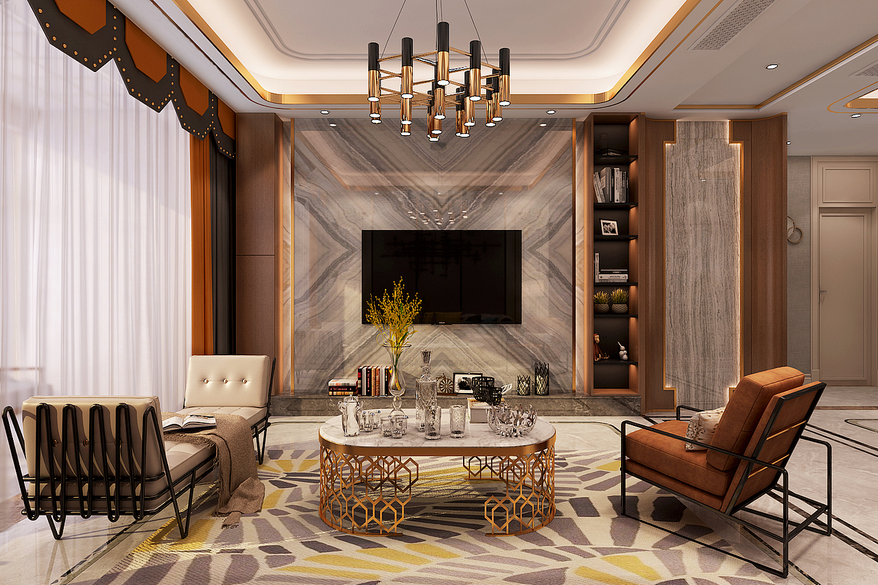 【保定金舍装饰】未来花郡137平港式轻奢风格效果图