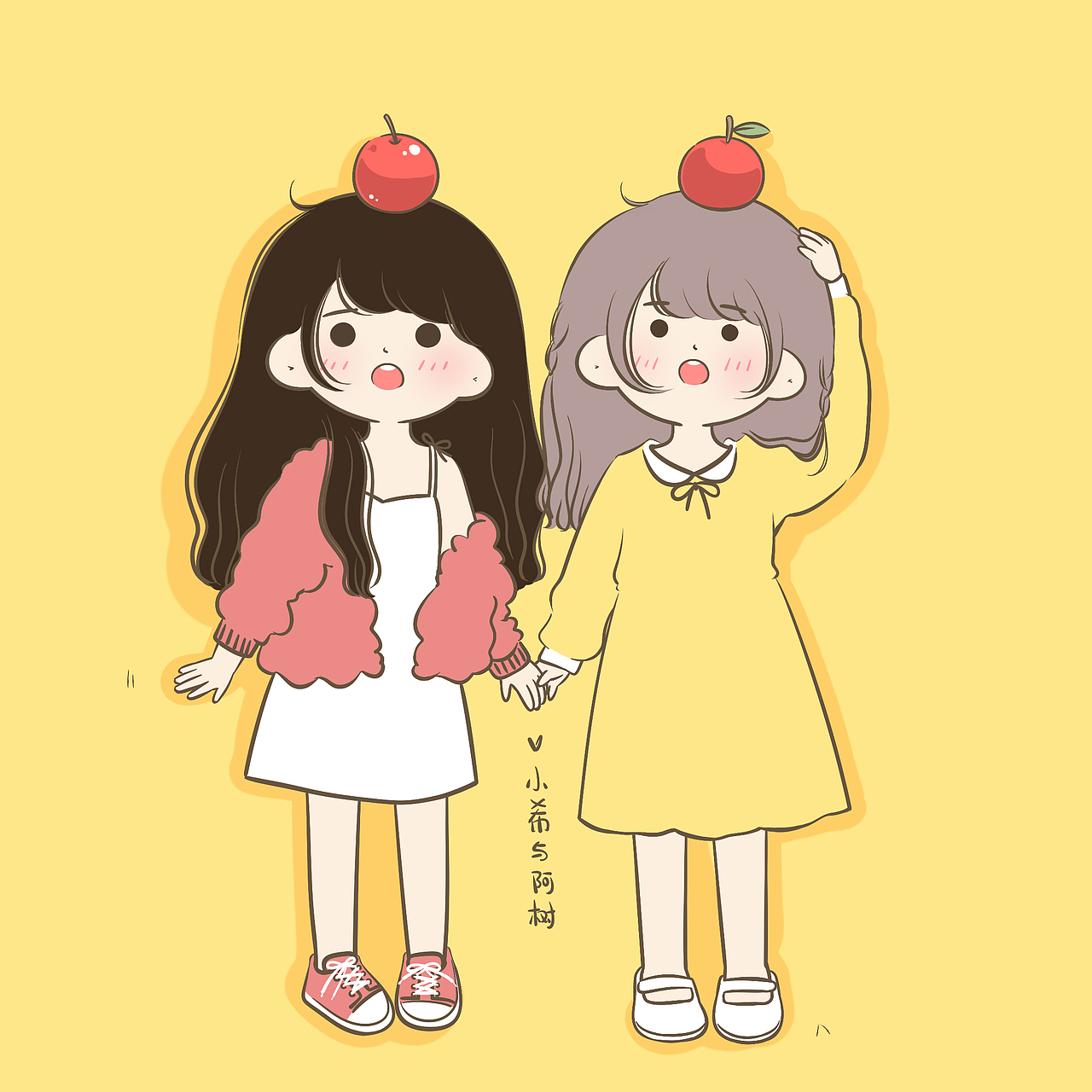 闺蜜头像来啦|插画|新锐潮流插画|小希与阿树_原创作品-站酷zcool