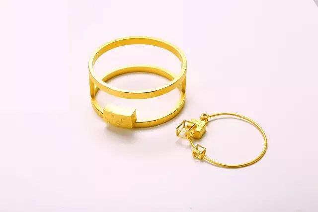 现代主义黄金首饰设计/二点之间》3D硬金/首饰设计实验