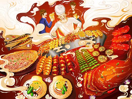美味的烧烤 欢迎定制（个人主页-ZNTAwMzU2MDg=） - 商业插画 - 站酷设计师g199292hou原创素材 - 站酷ZCOOL