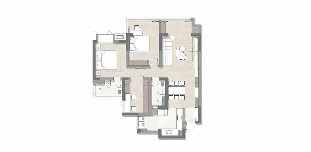 103㎡素净之家,优化布局,感受通透的“自然呼吸感”~