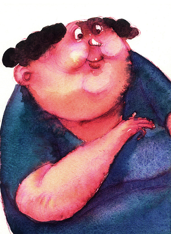 肥胖一族（一）（图ZMTM2MzQ2ODUy） - 新锐潮流插画 - 站酷设计师尹成伟的艺术故事原创素材 - 站酷ZCOOL