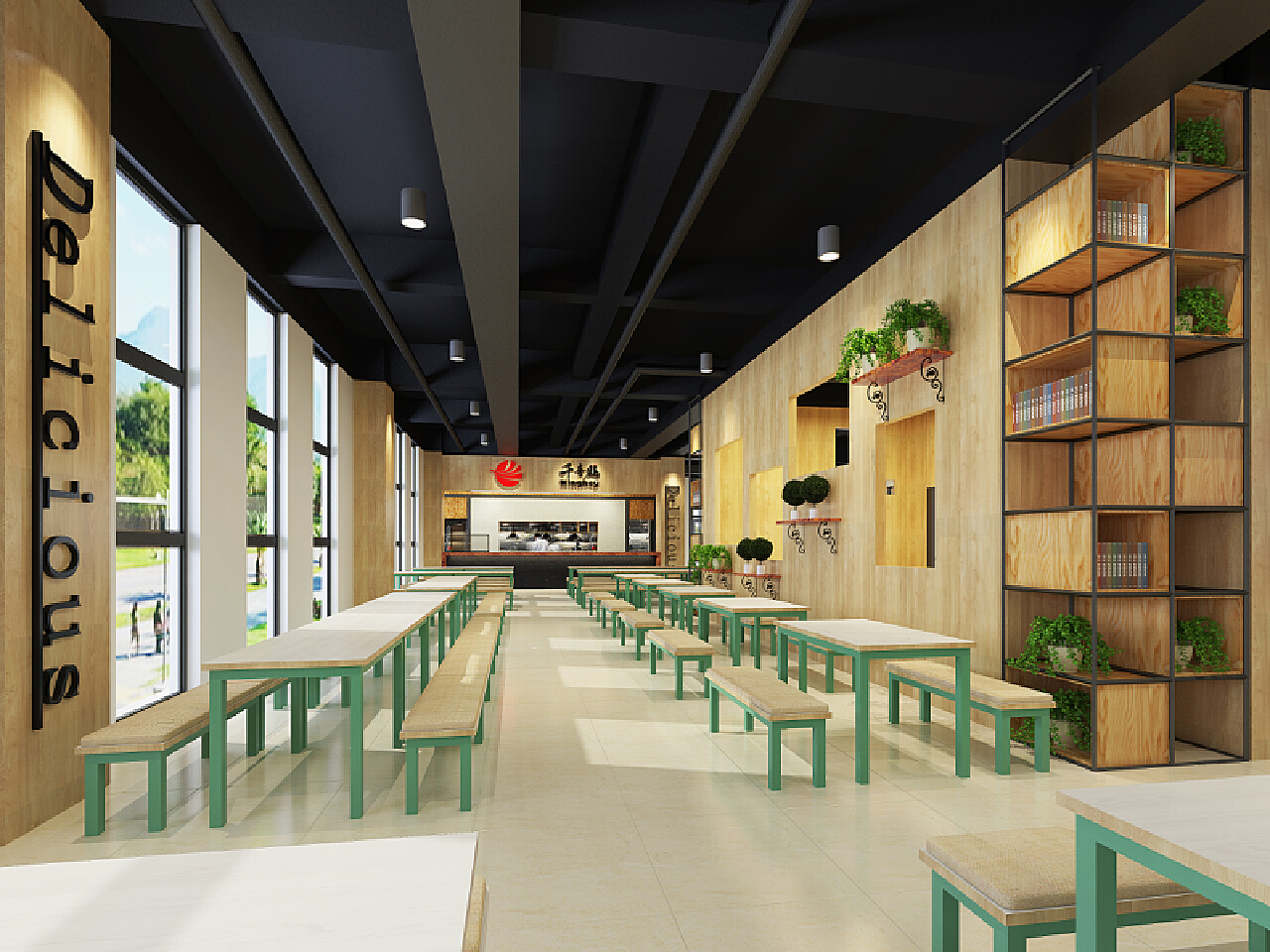现代大学食堂 - 效果图交流区-建E室内设计网