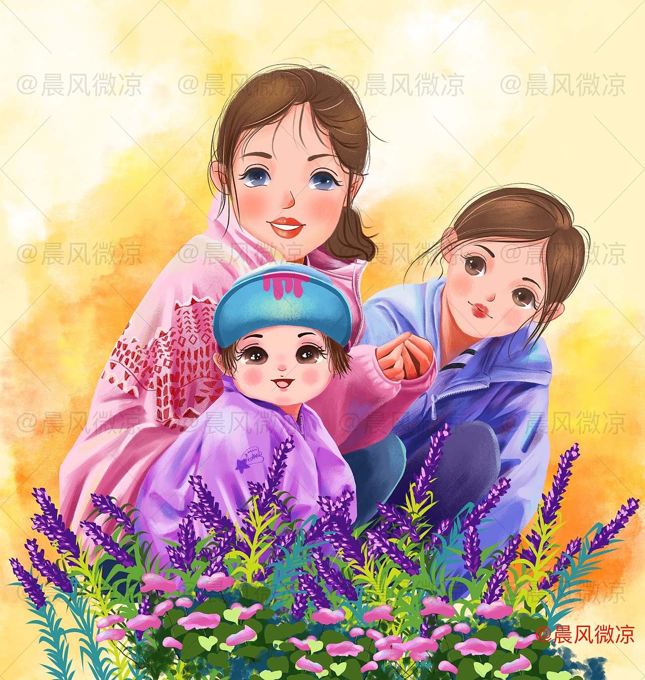 我的小宝贝们！（图ZMjcxOTQ2OTU2） - 儿童插画 - 站酷设计师晨风微凉爱画画原创素材 - 站酷ZCOOL