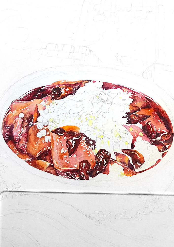 重庆磁器口毛血旺插画