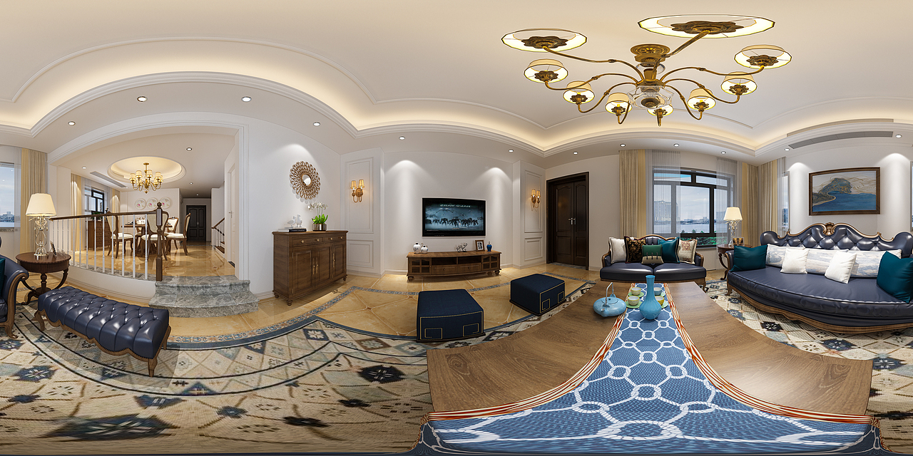 1992效果图--美式家装全景一套