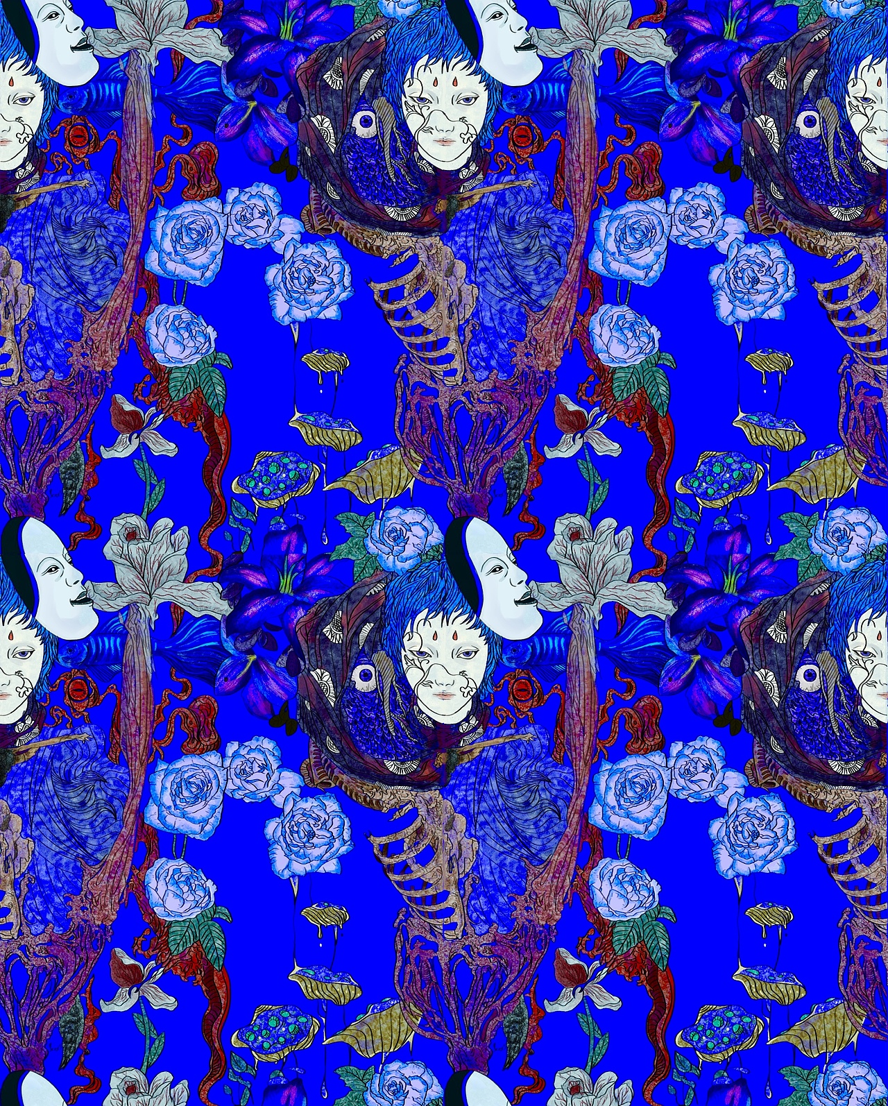 怪诞对撞色蓝粉图形纹样四方连续（图ZMjgzNzU4Nzgw） - 图案 - 站酷设计师iiisak原创素材 - 站酷ZCOOL