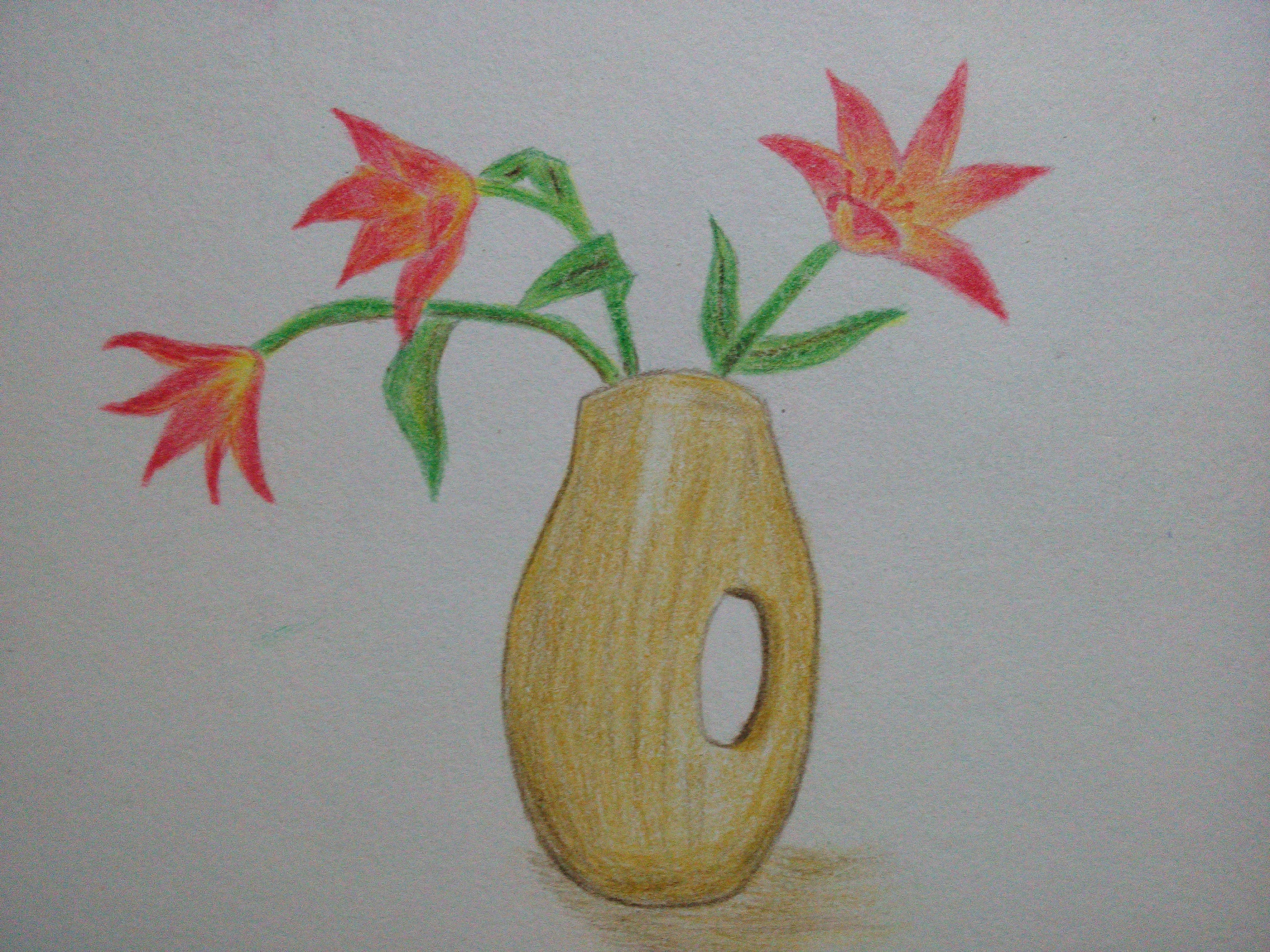 花瓶怎么画 彩铅画图片