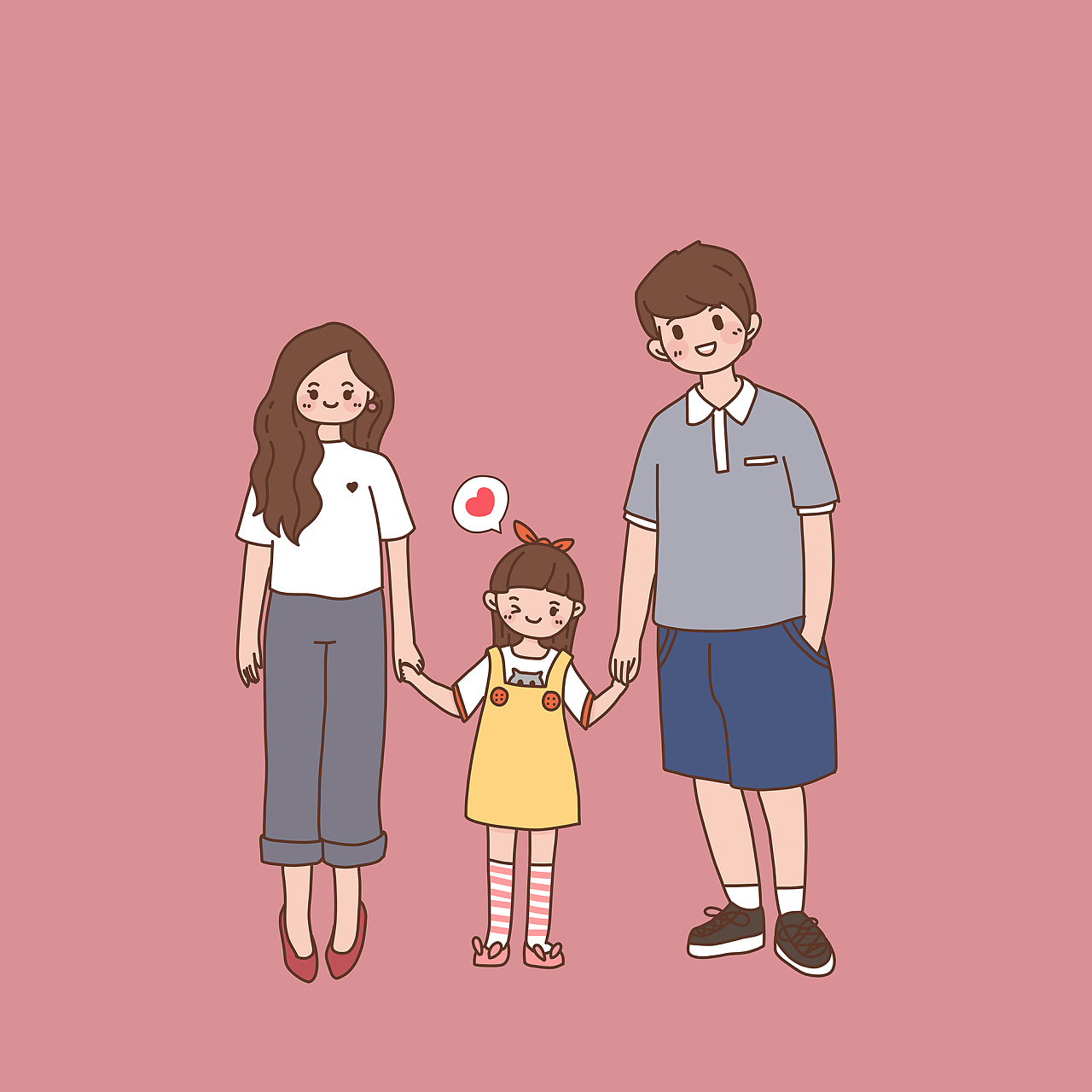 幸福一家人原创插画系列