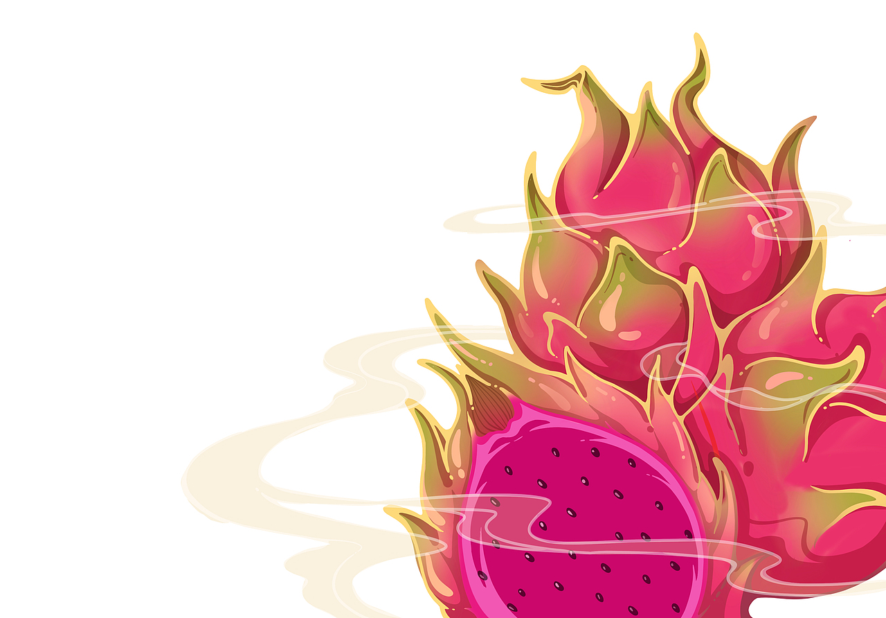 火 龙 果（图ZMjg5MjI5NTgw） - 商业插画 - 站酷设计师采色斑蓝原创素材 - 站酷ZCOOL