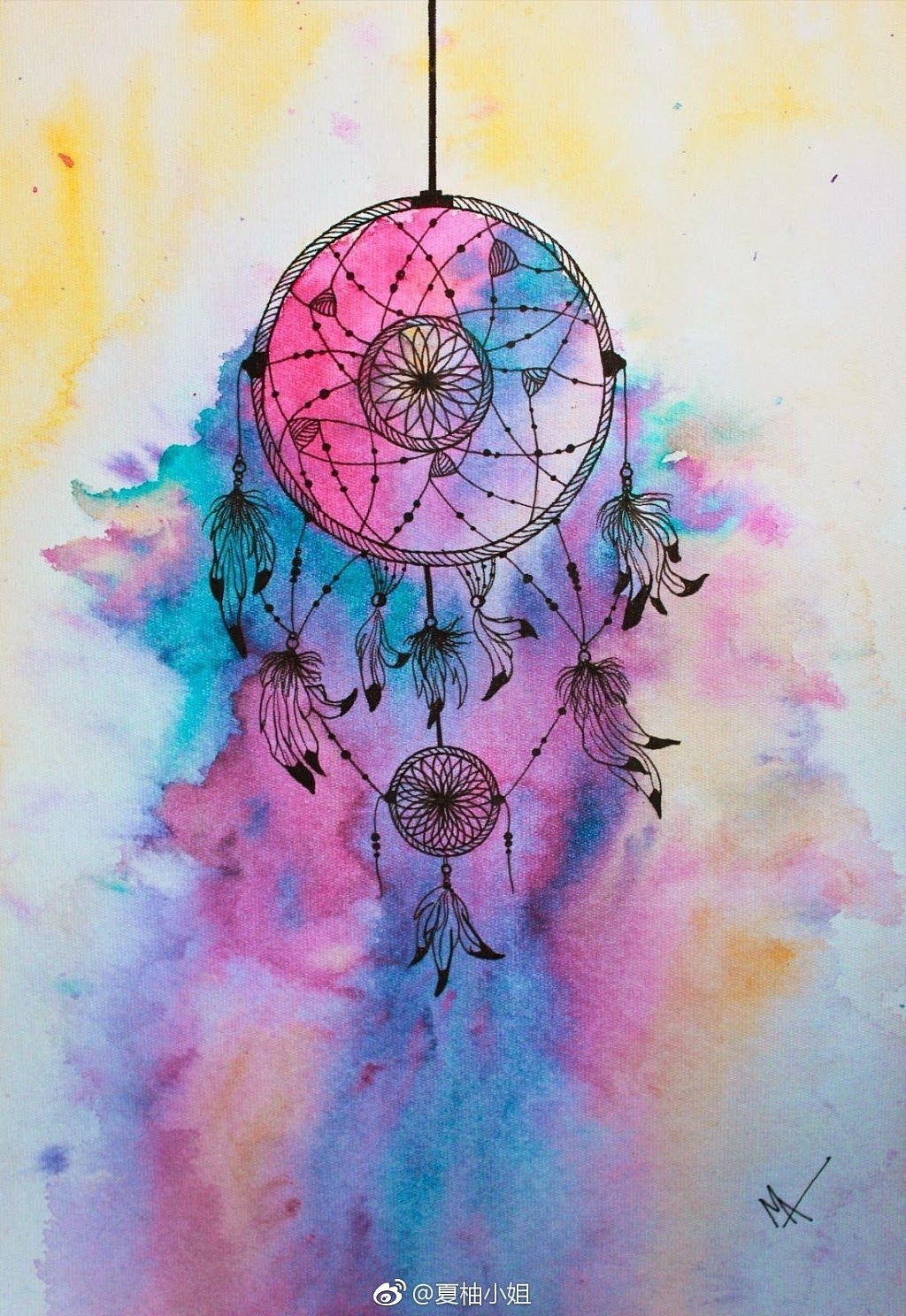 超美的捕梦网线描一组