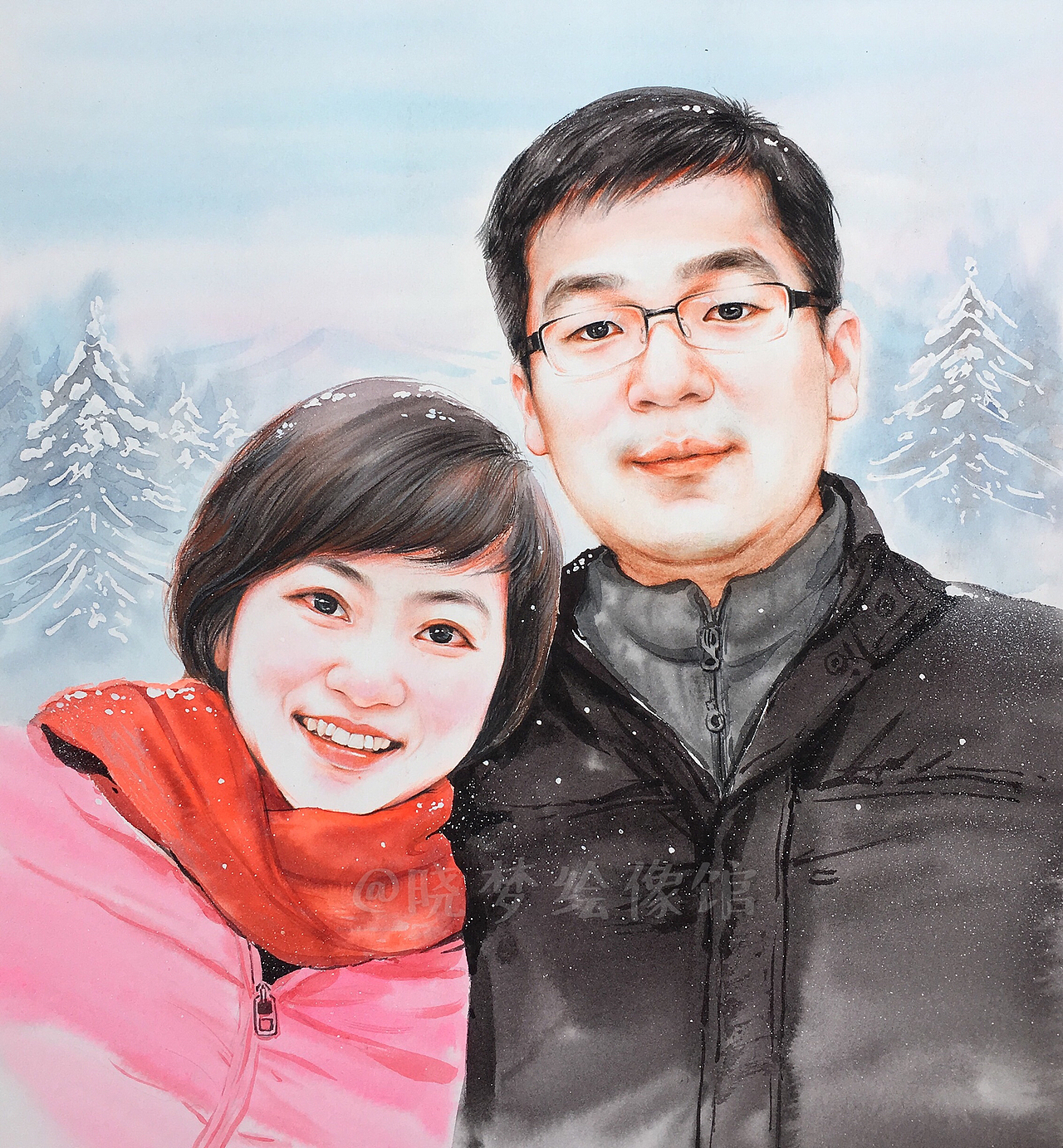 景色千般好，不及手边人（图ZOTMwMzA0NDA=） - 绘画 - 站酷设计师晓梦绘像馆原创素材 - 站酷ZCOOL