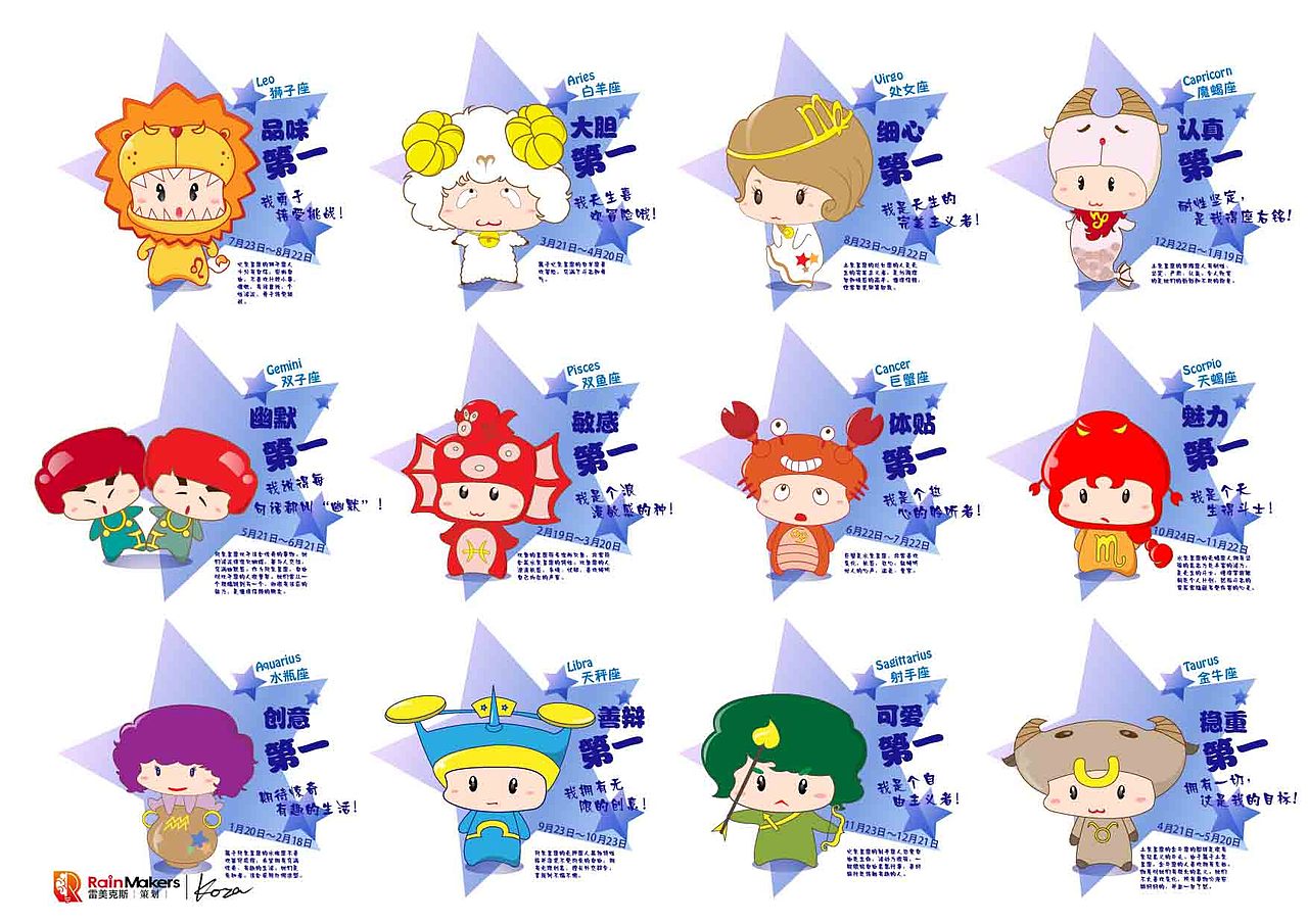 卡通12星座